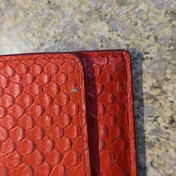Coach Red Python Embossed Wallet - Picture 6 of 11